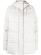 quilted-finish hooded coat